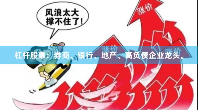 杠杆股票：券商、银行、地产、高负债企业龙头。