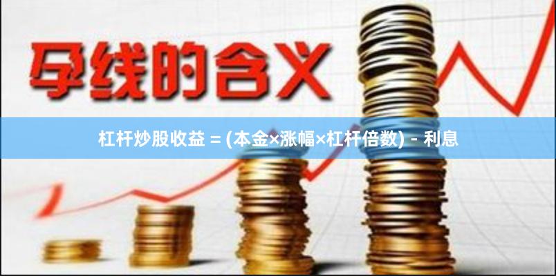 杠杆炒股收益 = (本金×涨幅×杠杆倍数) - 利息